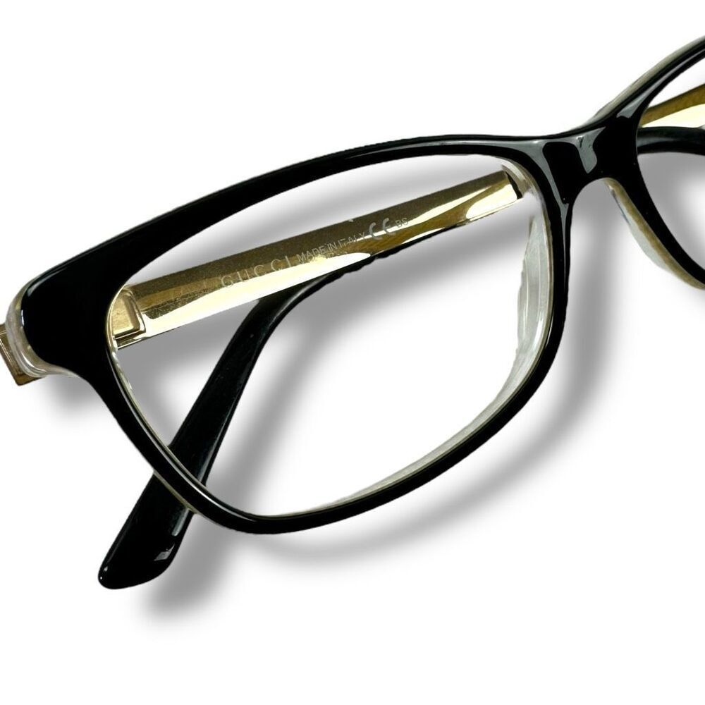 Gucci Women's Eyeglass Frames Style 3678 Rectangular Frame Black Silver Large Lu
